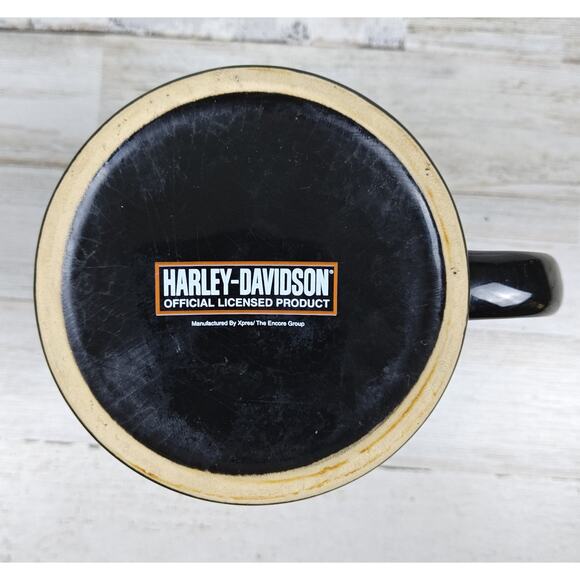 3D Intial Logo Harley-Davidson Coffee Tea Cup Mug Black Orange Ceramic - Picture 5 of 8
